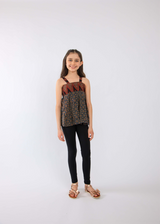 Coral Blue Goa Silk Midi Matching Dress/Top for Mother & Daughter