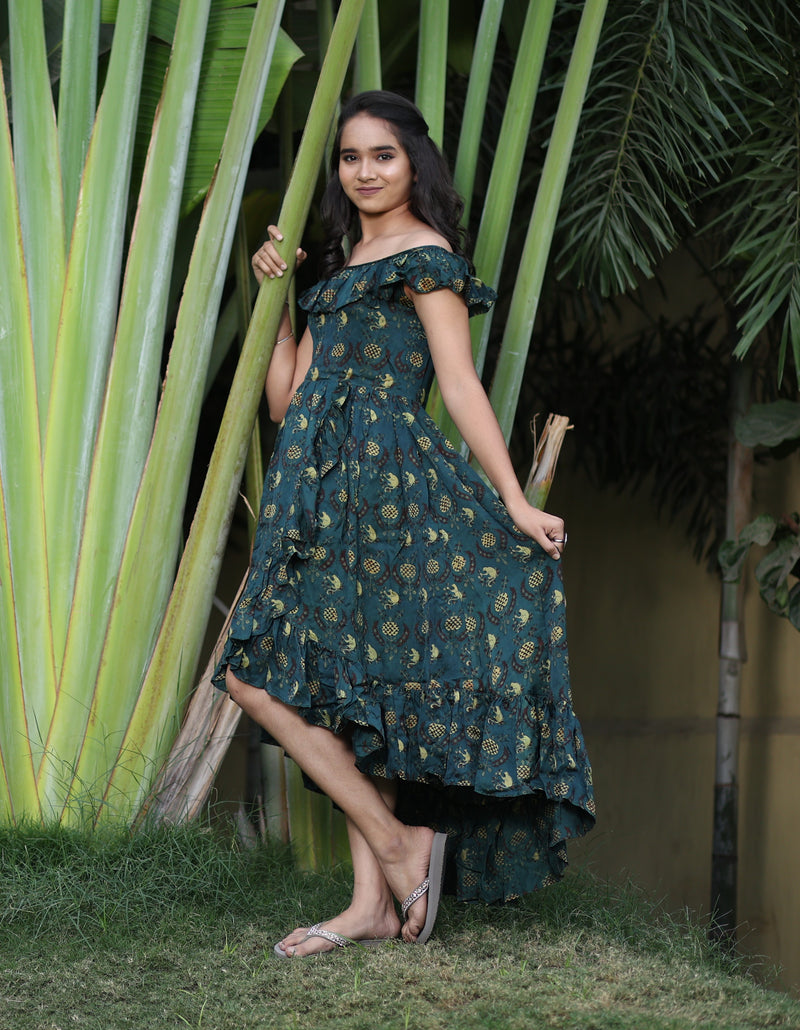 Buy Seaside Pineapple Ruffle Maxi Dress For Mother JavnikaCouture Buy Seaside Pineapple Ruffle Maxi Dress For Mother JavnikaCouture