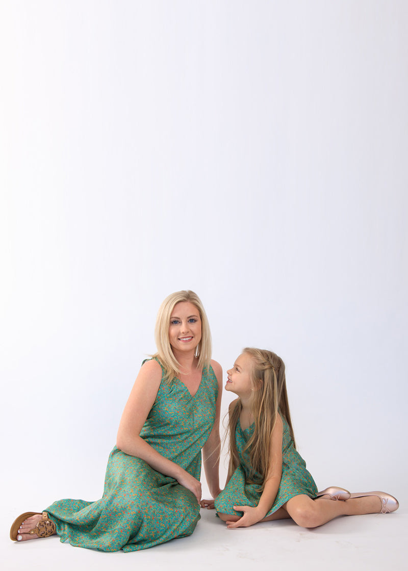 Mother & Daughters Cozumel Sea Green Midi Dress combo
